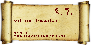 Kolling Teobalda névjegykártya